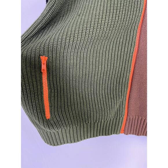 Teddy Fresh Cardigan Mens Large Sweater Retro Colorblock Preppy Classic Grandpa - Picture 3 of 16